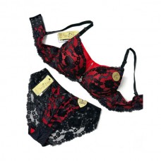 Комплект нижньої білизни чорно-червоний Blue Rose 01093