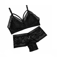 чорний Комплект нижньої білизни з топом 0557