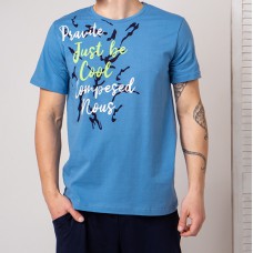 Мужская футболка голубая 4742