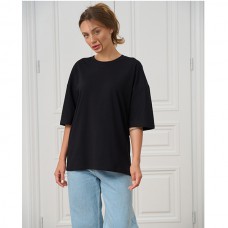 Футболка жіноча однотонна чорна 19665