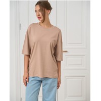 Футболка жіноча однотонна бежева 19666