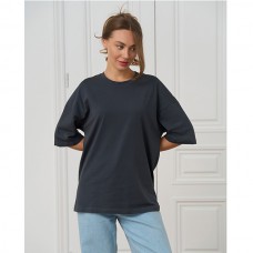 Футболка жіноча однотонна темно-сіра 19668