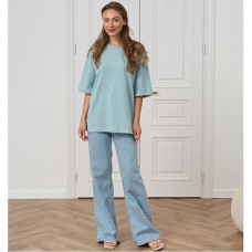 Футболка жіноча однотонна блакитна 19670