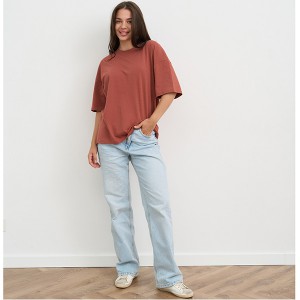 Футболка жіноча однотонна теракотова 19673