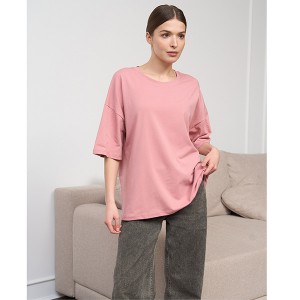 Футболка жіноча однотонна пудра 19675
