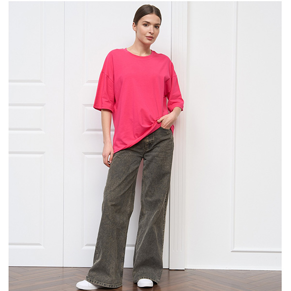 Футболка жіноча однотонна чорна 19661 Футболка жіноча однотонна чорна 19661