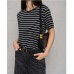 Футболка жіноча чорна в смужку 19679