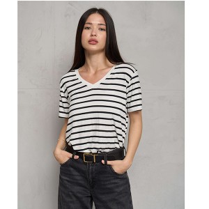 Футболка жіноча біла в смужку 19681