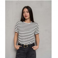 Футболка жіноча біла в смужку 19684