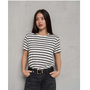 Футболка жіноча біла в смужку 19684