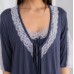 Рубашка жіноча з халатом сіра Nicoletta 6280