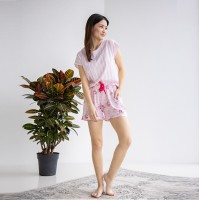 Пижама женская шорты Розовая 6591