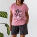Пижама женская с шортами розовая 7528