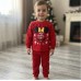 Пижама для девочки красная Новогодняя штаны и джемпер 20352 Пижама для девочки красная Новогодняя штаны и джемпер 20352