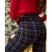 Жіноча піжама штани в клітинку та кофта червона Новорічна 14924
