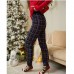 Жіноча піжама штани в клітинку та кофта червона Новорічна 14924