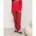 Жіноча піжама штани та кофта Ангел червона 14933
