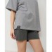 Піжама жіноча шорти і футболка сіра 15052