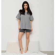 Піжама жіноча шорти і футболка сіра 15052