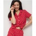 Жіноча піжама шорти з сорочкою червона 15059