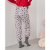 Пижама женская с штанами красная 10016