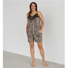 Піжама жіноча з шортами леопардова 10023