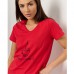 Комплект жіночі бриджі та футболка червоний 10899