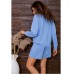Комплект жіночий шорти та кофта блакитний 11005