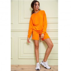 Комплект женский шорты и кофта оранжевый 11005