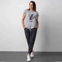 Комплект жіночий штани та футболка з пером 11438