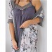 Рубашка жіноча з халатом сіра Nicoletta 12220