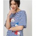 Комплект жіночі капрі та футболка в смужку Туреччина 13310