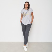 Комплект жіночий штани та футболка сірий 13641