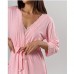 Нічна Сорочка з халатом для вагітних рожева 13773