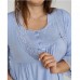 Нічна Сорочка з халатом для вагітних блакитний 13782
