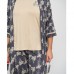 Піжама жіноча футболка та штани з халатом в квітах 15292