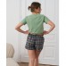 Піжама жіноча шорти і футболка Сердце зелена 15301