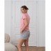 Піжама жіноча шорти і футболка Котик рожева 15302