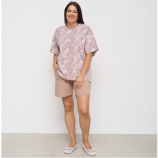Піжама жіночий шорти та футболка з малюнком 15308