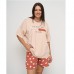 Піжама жіночий шорти та футболка з сердечками 15309