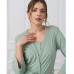 Піжама жіноча с халатом Рубчик зелена 15331