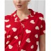 Піжама жіноча шорти і сорочка червона 15336