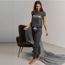 Комплект жіночий штани та футболка сіра 10920