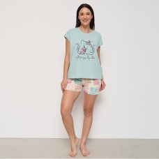 Комплект жіночий шорти та футболка "Два кота" 13386