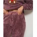 Жіноча піжама з штанами Тедді слівовий 14634