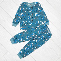 Піжама для хлопчика з штанами блакитна Динозаври 19332