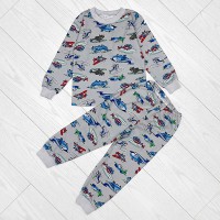 Піжама для хлопчика з штанами сіра Гелікоптери 19333