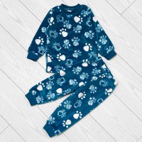 Піжама для хлопчика з штанами синя Лапки 19336