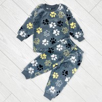 Піжама для хлопчика з штанами сіра Лапки 19341