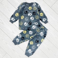 Піжама для хлопчика з штанами сіра Лапки 19341